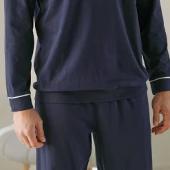 Pyjama in katoen met contrasterende biesjes