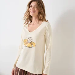 Pyjama in katoen met lange mouwen en 'kermis' print