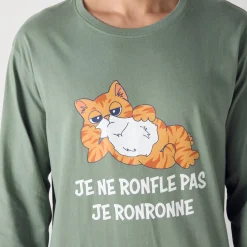Pyjama in katoen met opdruk, lange mouwen