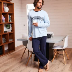 Pyjama in katoenjersey met lange mouwen
