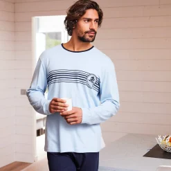 Pyjama in katoenjersey met lange mouwen