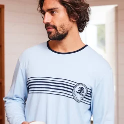 Pyjama in katoenjersey met lange mouwen