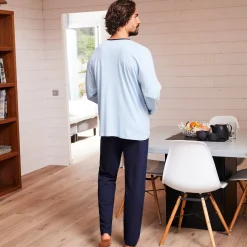 Pyjama in katoenjersey met lange mouwen