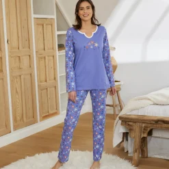 Pyjama met bloemenprint - zuiver katoen