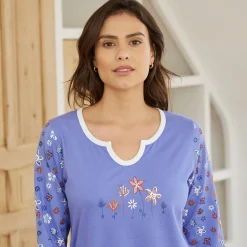 Pyjama met bloemenprint - zuiver katoen