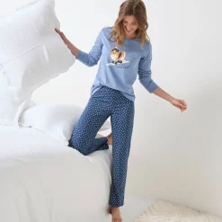 Pyjama met "chien Toutou schuss" print - bijpassend tasje gratis