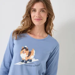 Pyjama met "chien Toutou schuss" print - bijpassend tasje gratis