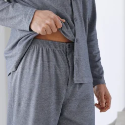Pyjama met knoopsluiting, in piquétricot