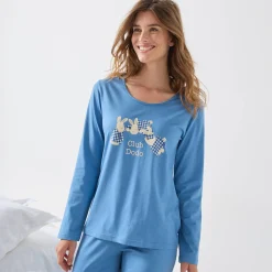 Pyjama met lange mouwen en "club dodo" konijnenprint