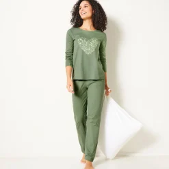 Pyjama met lange mouwen en hartprint