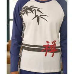 Pyjama met lange mouwen en bamboemotief