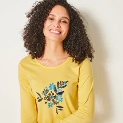 Pyjama met lange mouwen en boeketprint - katoen