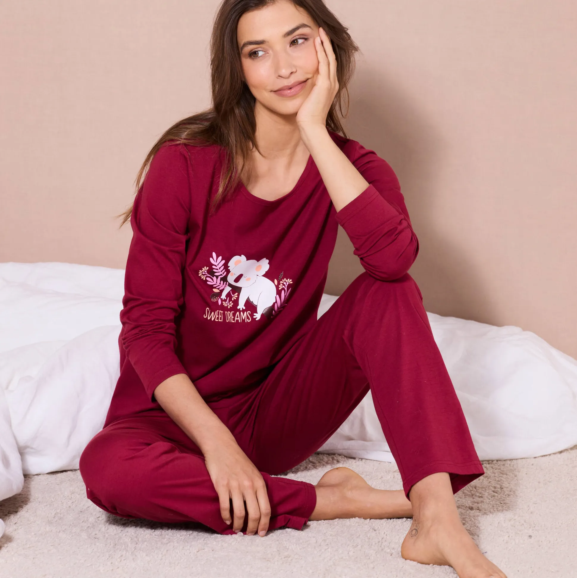 Pyjama met lange mouwen en "koala" motief