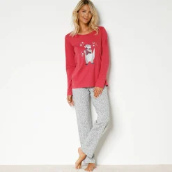 Pyjama met 'otter' print met bijpassend tasje