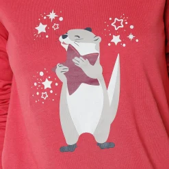 Pyjama met 'otter' print met bijpassend tasje