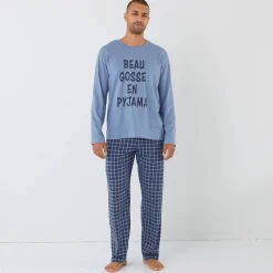 Pyjama met ronde hals en letterprint