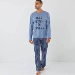 Pyjama met ronde hals en letterprint