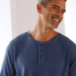 Pyjama met Tunesische hals en lange mouwen, bijenraattricot