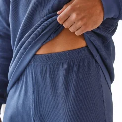 Pyjama met Tunesische hals en lange mouwen, bijenraattricot