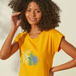 Pyjama T-shirt met tropische print