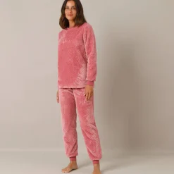 Pyjama van gestructureerd fleece