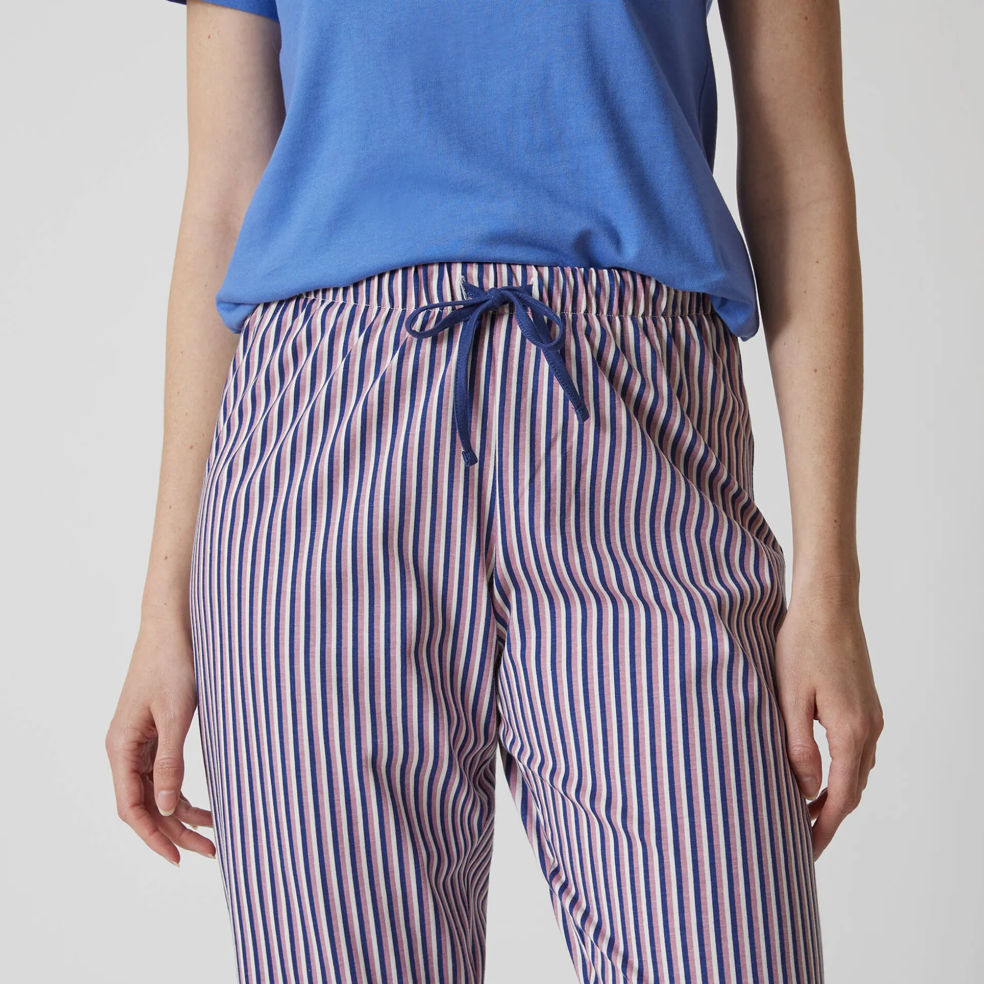 3/4-pyjamabroek in katoen met strepenprint