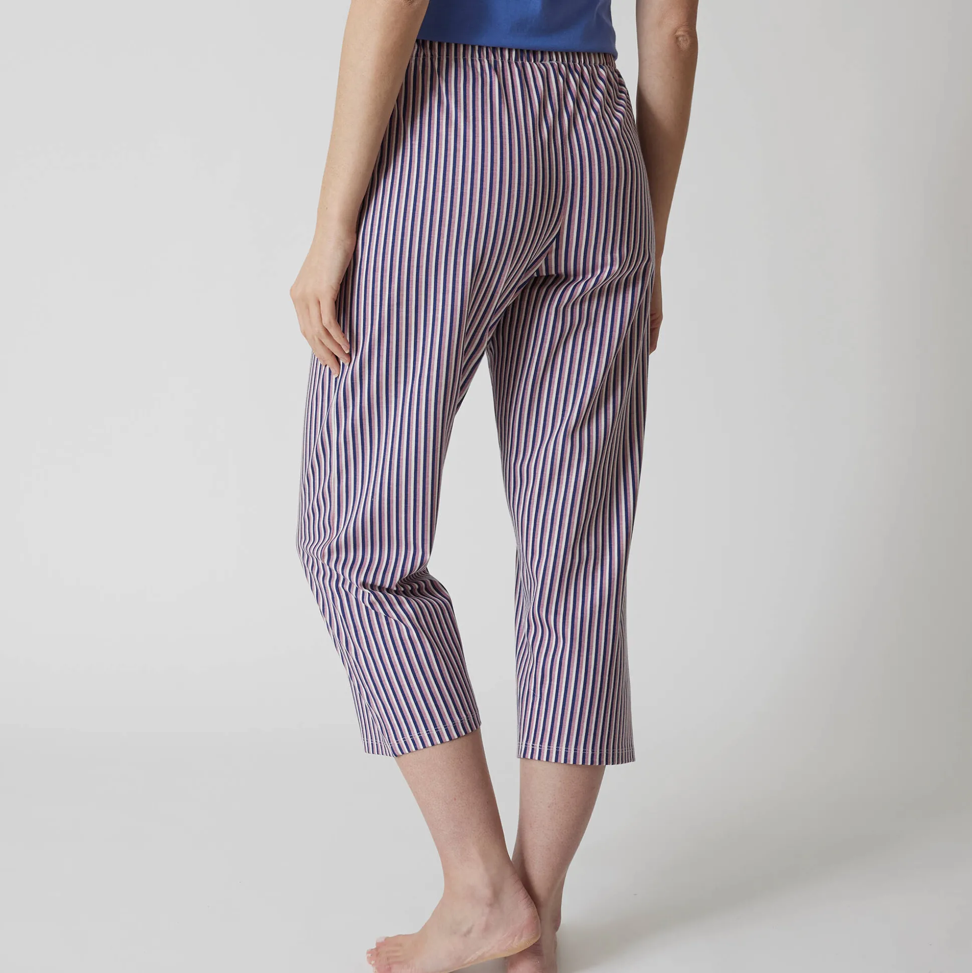 3/4-pyjamabroek in katoen met strepenprint