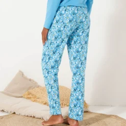 Pyjamabroek in katoen met bloemblaadjesprint