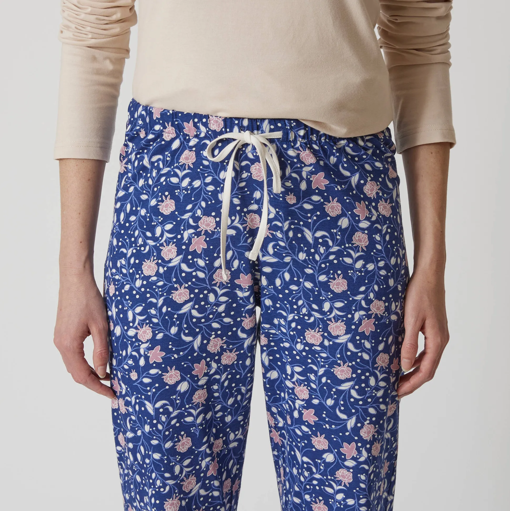 Pyjamabroek in katoen met bloemenprint