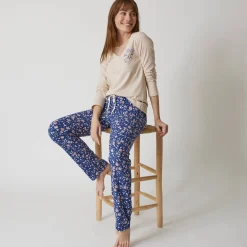 Pyjamabroek in katoen met bloemenprint