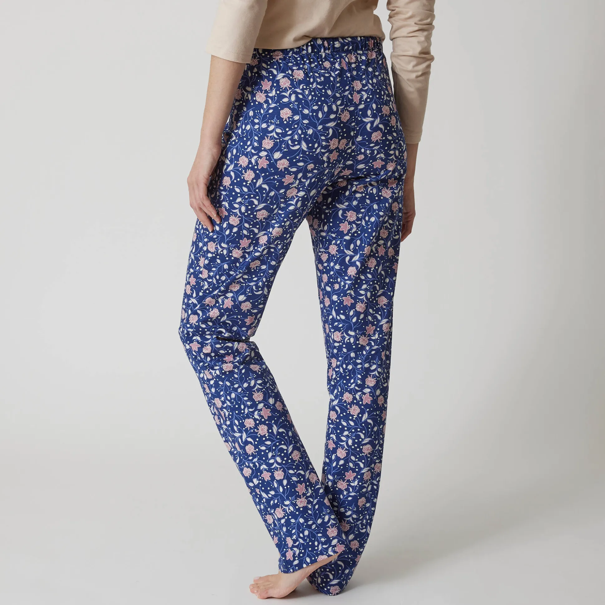 Pyjamabroek in katoen met bloemenprint
