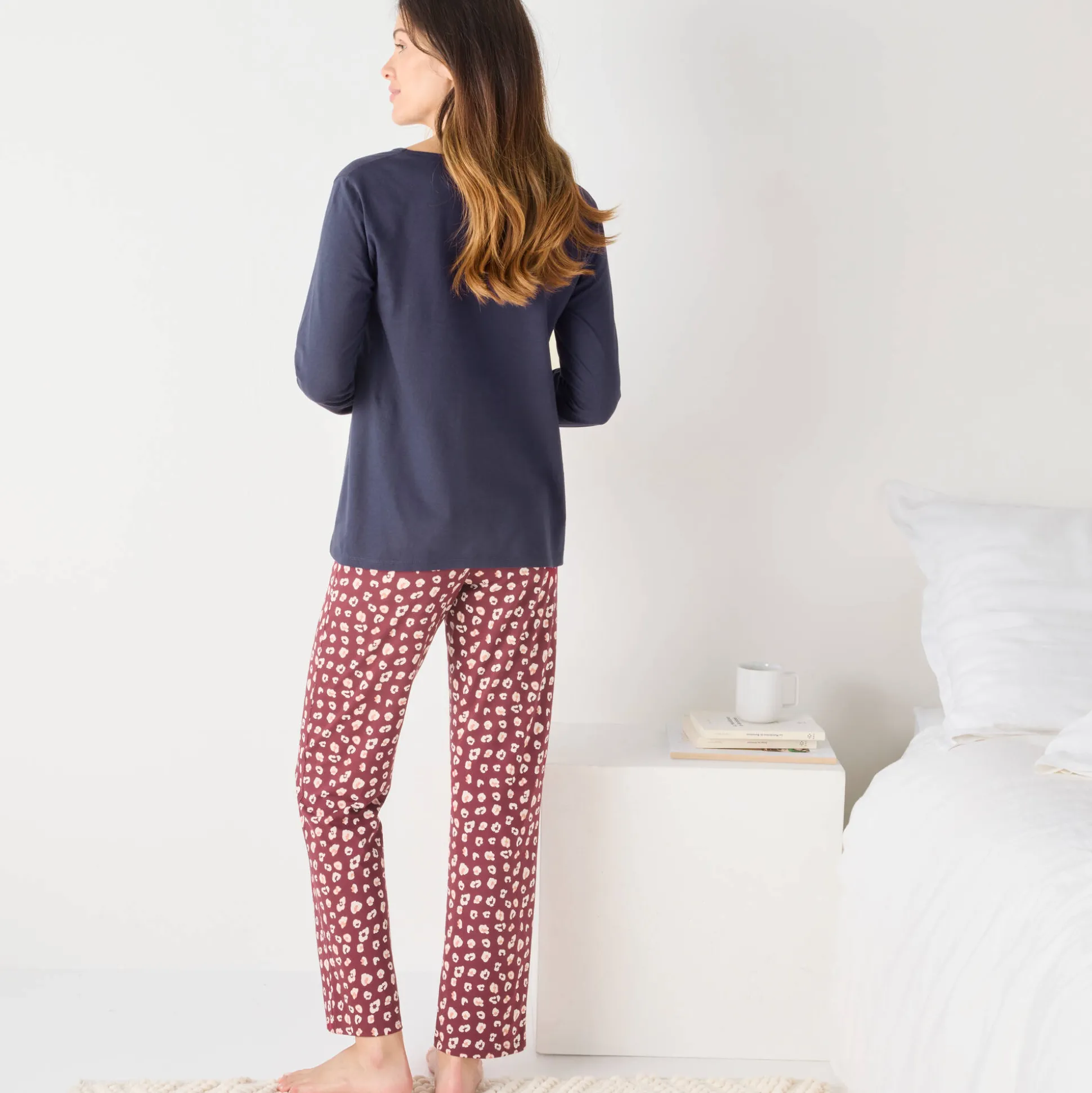 Pyjamabroek in katoen met print "Beautiful"