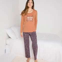 Pyjamabroek in katoen met print 