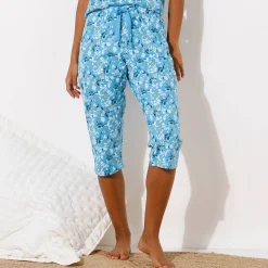 3/4-pyjamabroek met bloemblaadjesprint