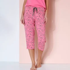 3/4-pyjamabroek met bloemenprint "Bohème"