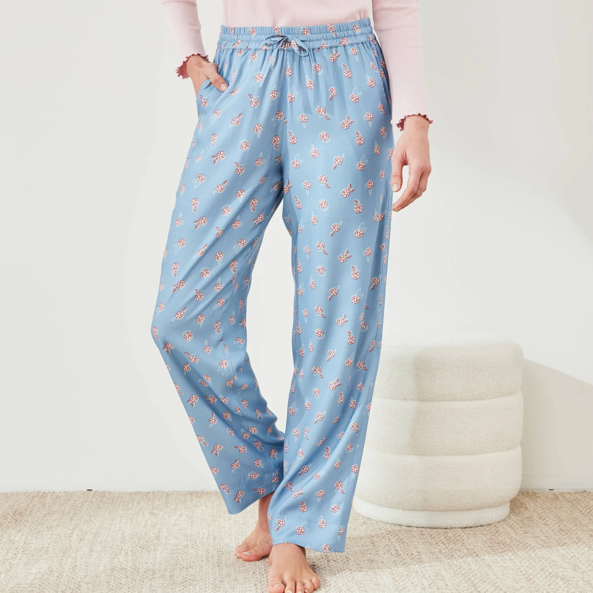 Pyjamabroek met bloemenprint