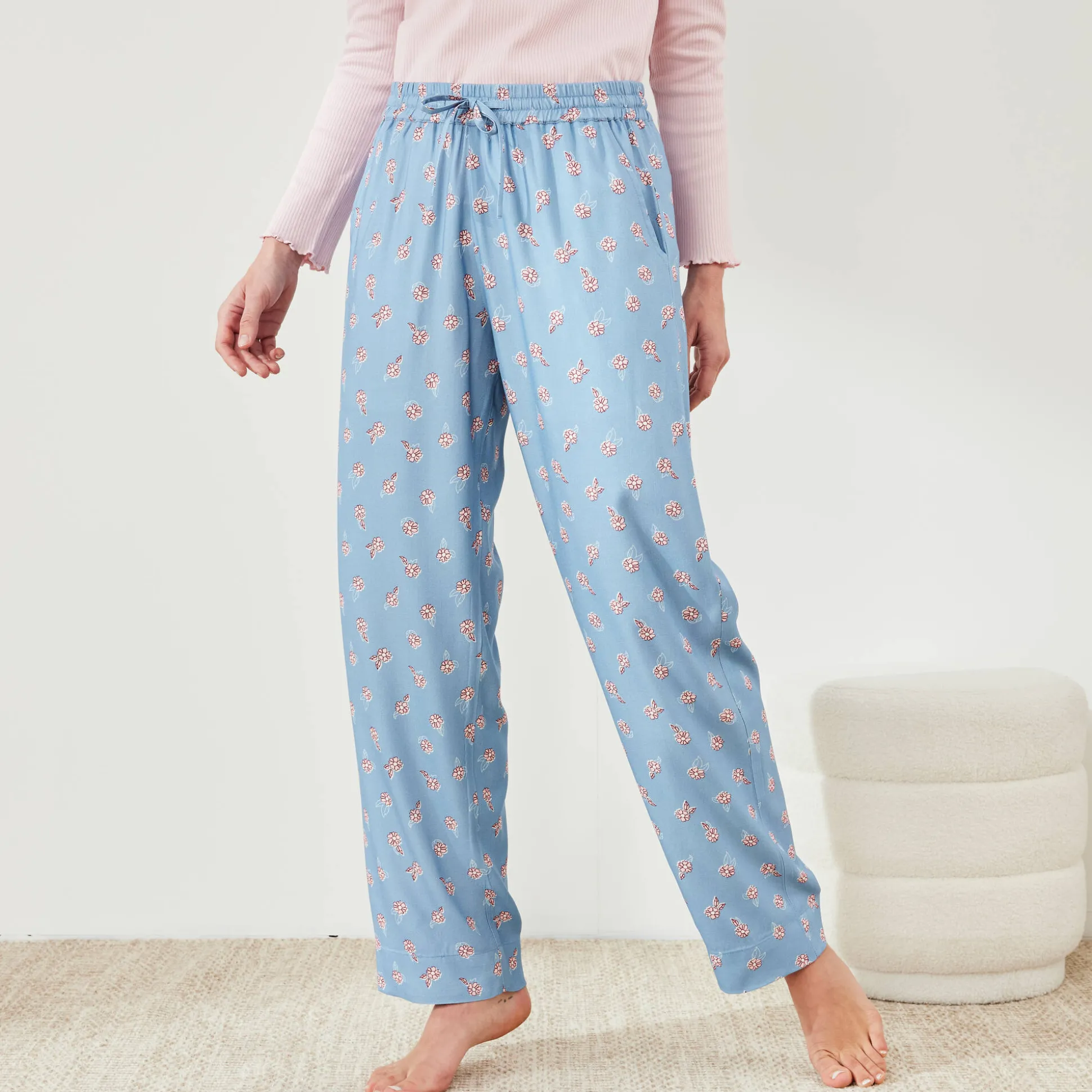 Pyjamabroek met bloemenprint