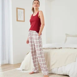 Pyjamabroek met ingeweven ruiten