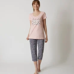 3/4-pyjamabroek met print "Beautiful"