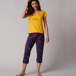 3/4-pyjamabroek met sterrenprint Estrella - katoen