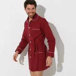 Pyjamajasje in popeline met doorknoopsluiting