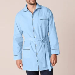 Pyjamajasje in popeline met doorknoopsluiting