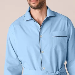 Pyjamajasje in popeline met doorknoopsluiting
