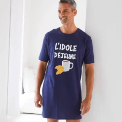 Pyjamashirt in maximodel met "L'idole déjeune" print