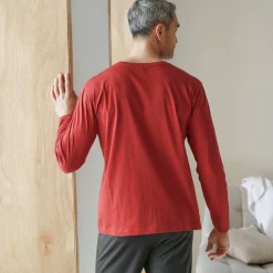 Pyjamashirt met borstprint en lange mouwen