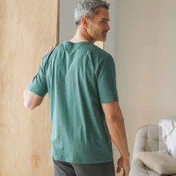 Pyjamashirt met geplaatste print en korte mouwen
