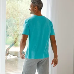 Pyjamashirt met korte mouwen en surfmotief
