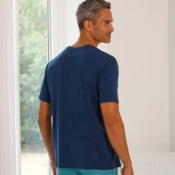 Pyjamashirt met korte mouwen en bootmotief