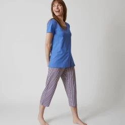 Pyjamashirt met korte mouwen en bloemenmotief