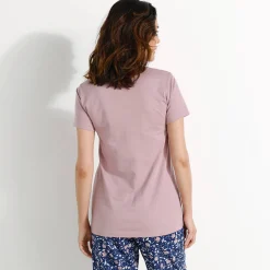 Pyjamashirt met korte mouwen en bloemenmotief